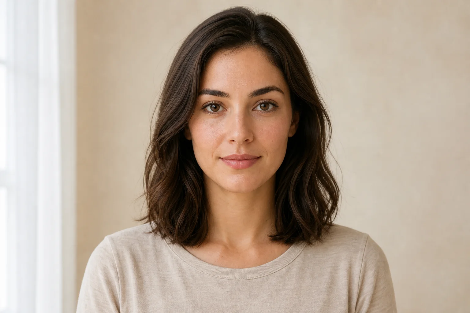 Clear front-facing portrait with the face in sharp focus