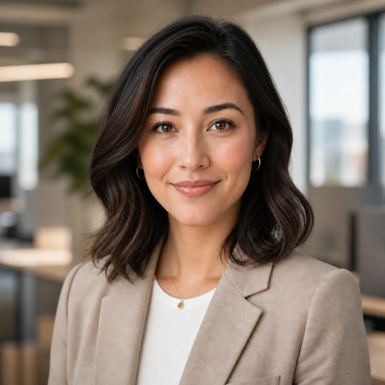 Portrait with a replaced office background