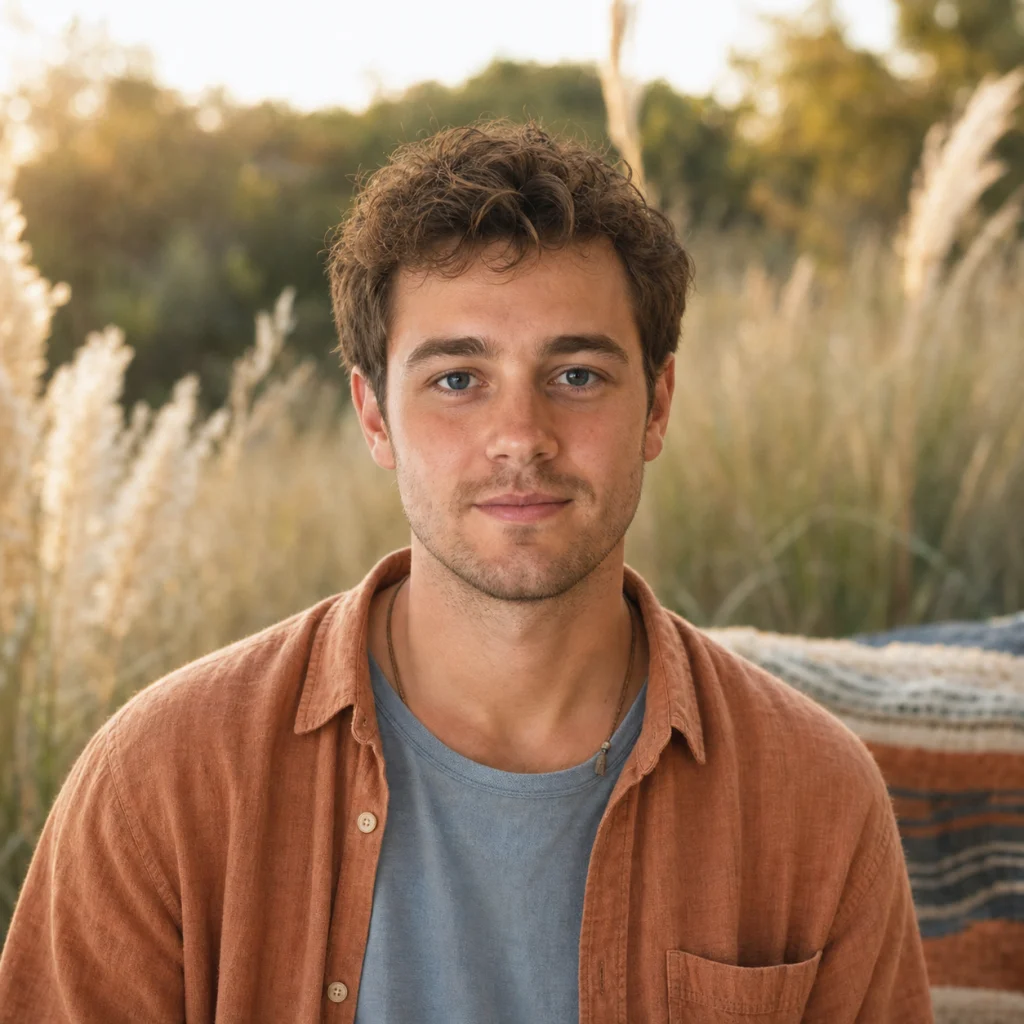 Realistic bohemian lifestyle portrait after applying the style