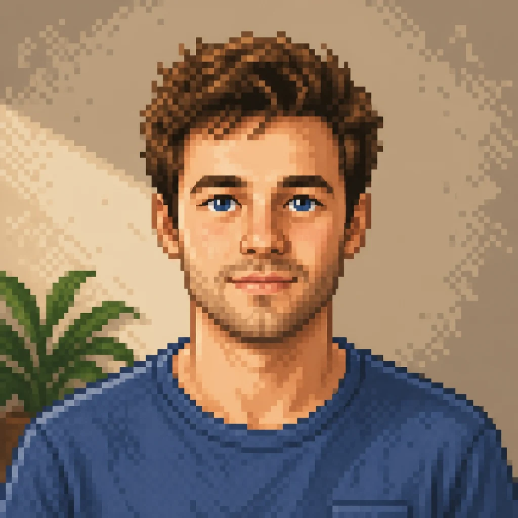16-bit pixel art portrait after applying the style