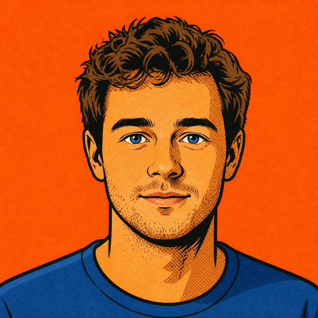 Bold pop art portrait after applying the style