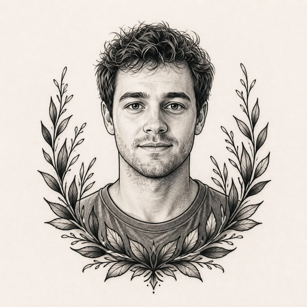 Black-and-grey portrait tattoo concept after applying the style